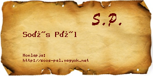 Soós Pál névjegykártya